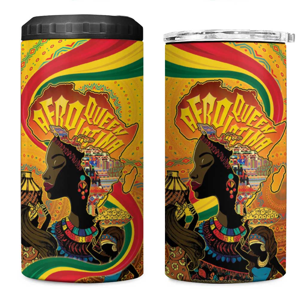 Justice To The People Africa 4 in 1 Can Cooler Tumbler Afro Raised Fist DT03 main image 1