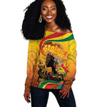 Afro Latina Queen Off Shoulder Sweater The Beauty Of Black Women - African Pride