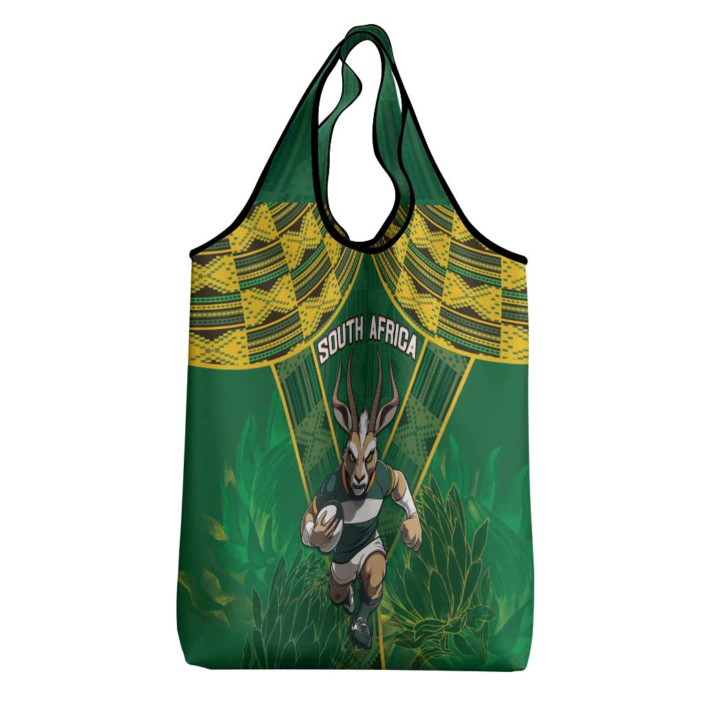 South Africa Rugby 2024 Grocery Bag Go Bokke African Pattern