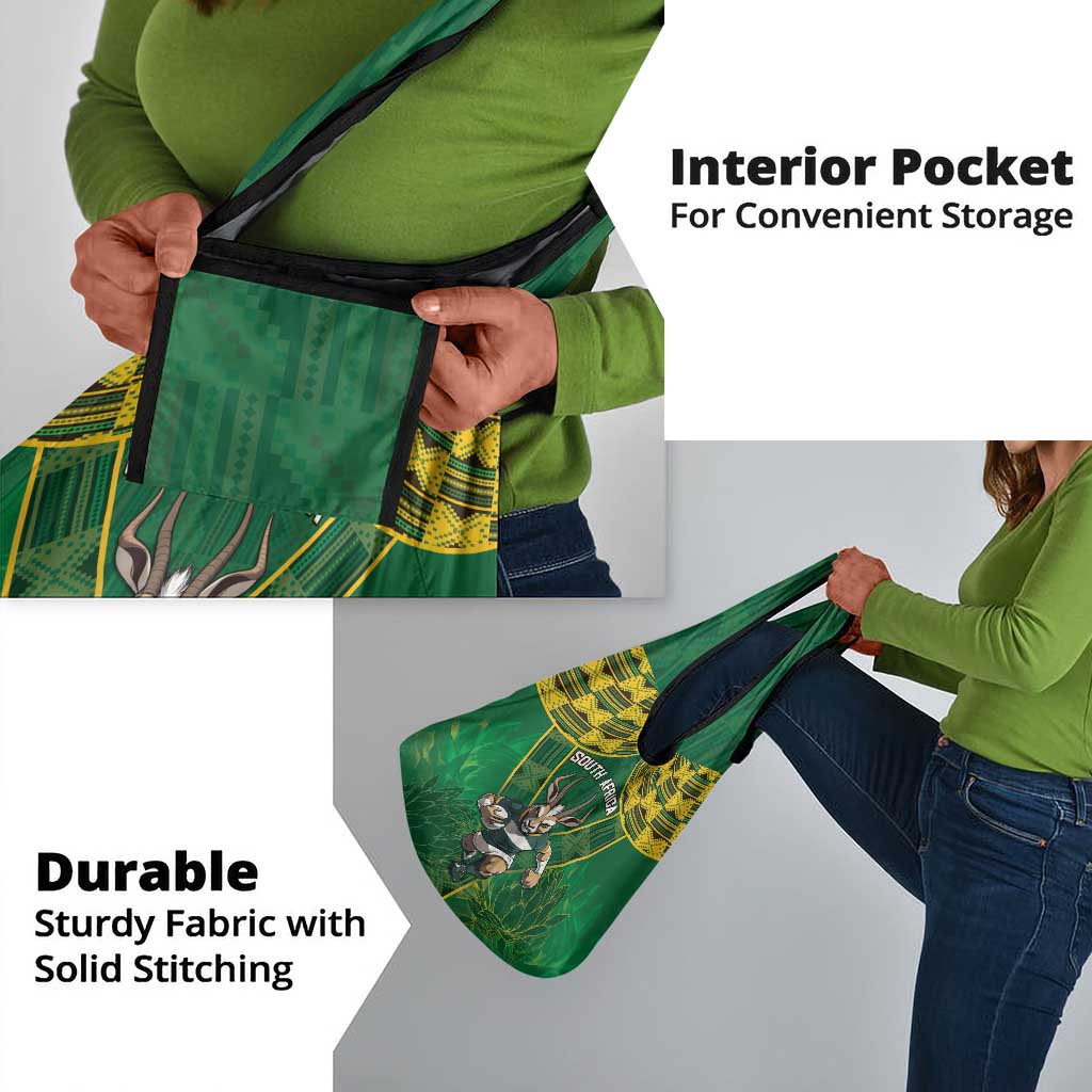 South Africa Rugby 2024 Grocery Bag Go Bokke African Pattern