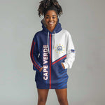 Custom Cape Verde Football Hoodie Dress Unique Style - African Pride