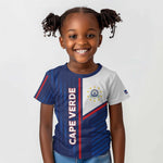 Custom Cape Verde Football Kid T shirt Unique Style - African Pride