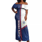 Custom Cape Verde Football Off Shoulder Maxi Dress Unique Style - African Pride
