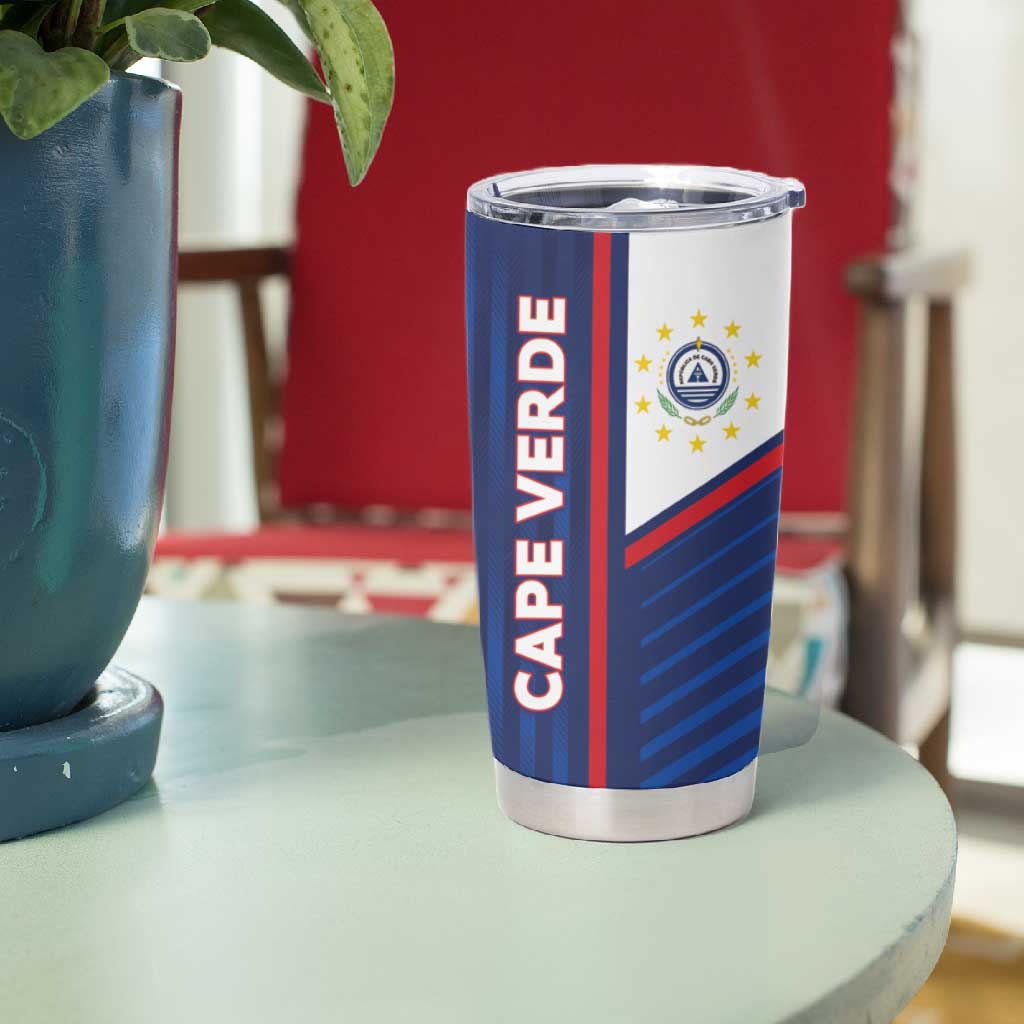 Custom Cape Verde Football Tumbler Cup Unique Style - African Pride