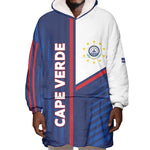 Custom Cape Verde Football Wearable Blanket Hoodie Unique Style - African Pride
