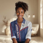 Custom Cape Verde Football Women Casual Shirt Unique Style - African Pride