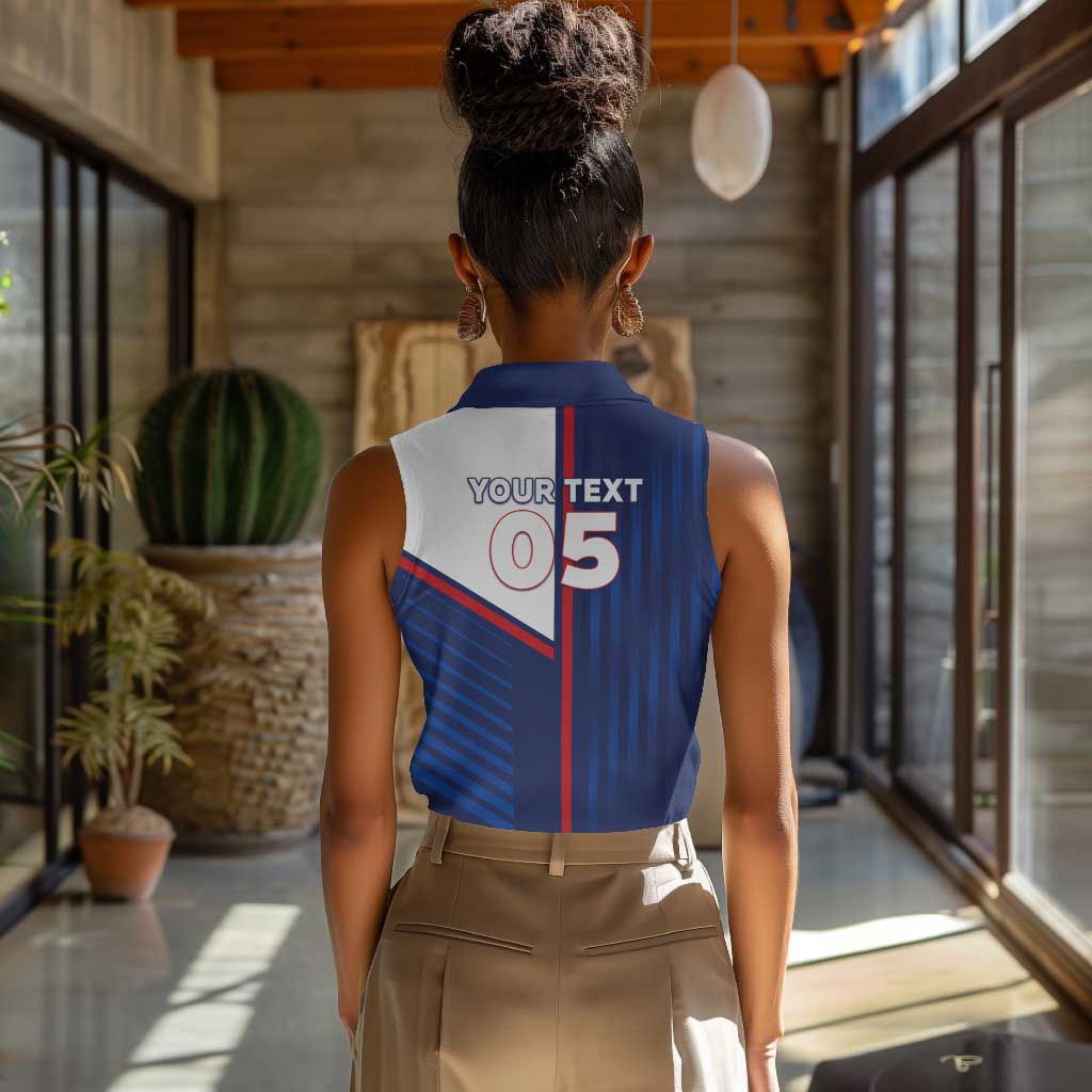 Custom Cape Verde Football Women Sleeveless Polo Shirt Unique Style - African Pride