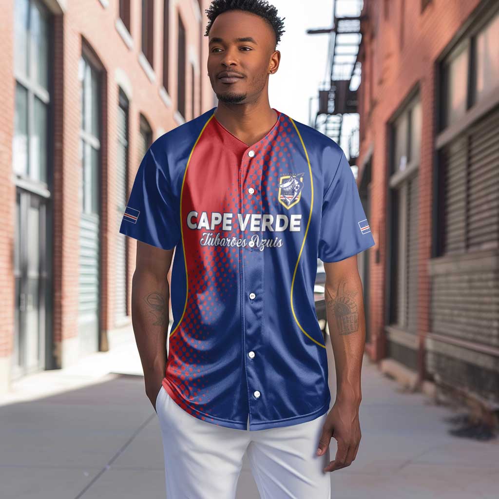 Custom Cape Verde Football Baseball Jersey Blue Sharks Make History - African Pride