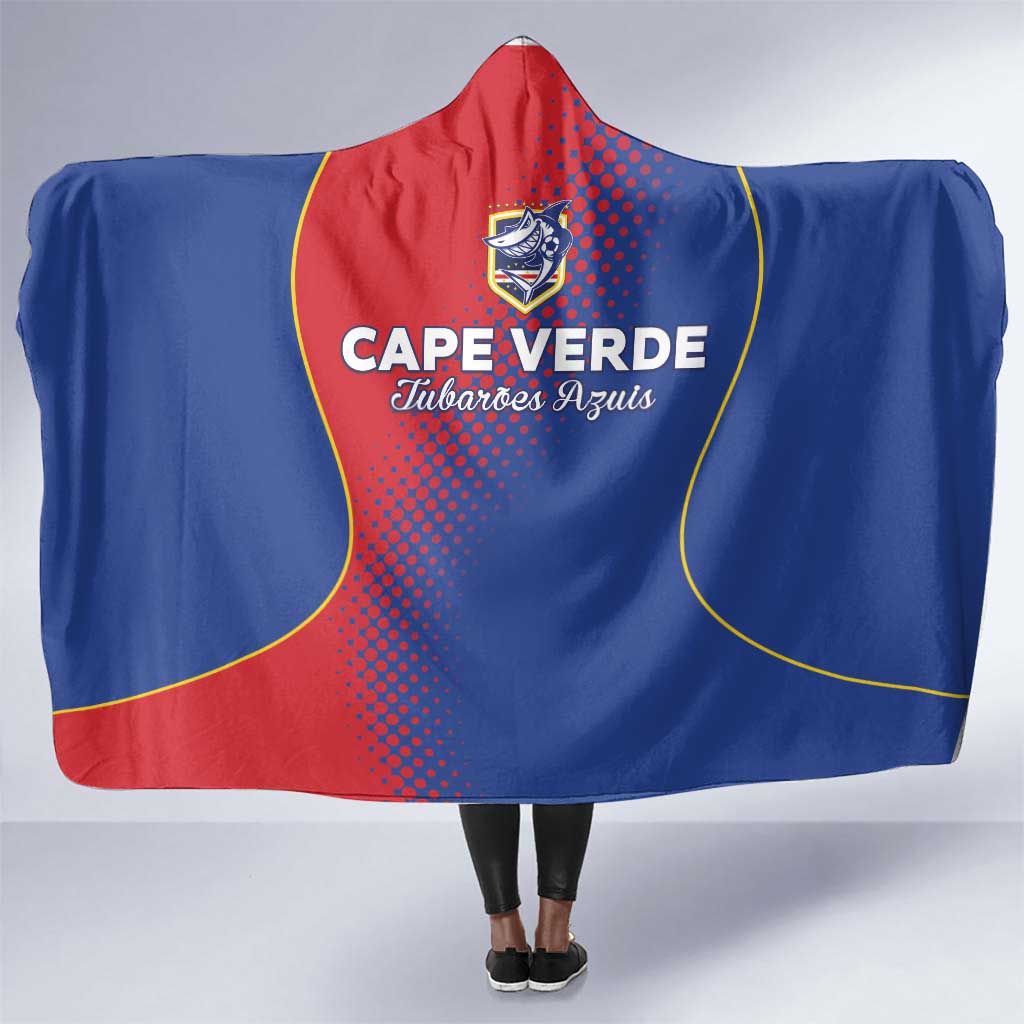 Cape Verde Football Hooded Blanket Blue Sharks Make History - African Pride