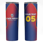 Custom Cape Verde Football Skinny Tumbler Blue Sharks Make History - African Pride