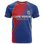Custom Cape Verde Football T shirt Blue Sharks Make History - African Pride
