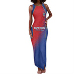 Custom Cape Verde Football Tank Maxi Dress Blue Sharks Make History - African Pride