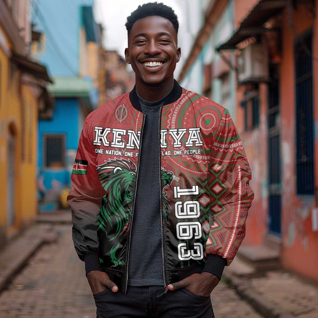 Personalised Kenya Jamhuri Day Bomber Jacket One Nation One Flag One People