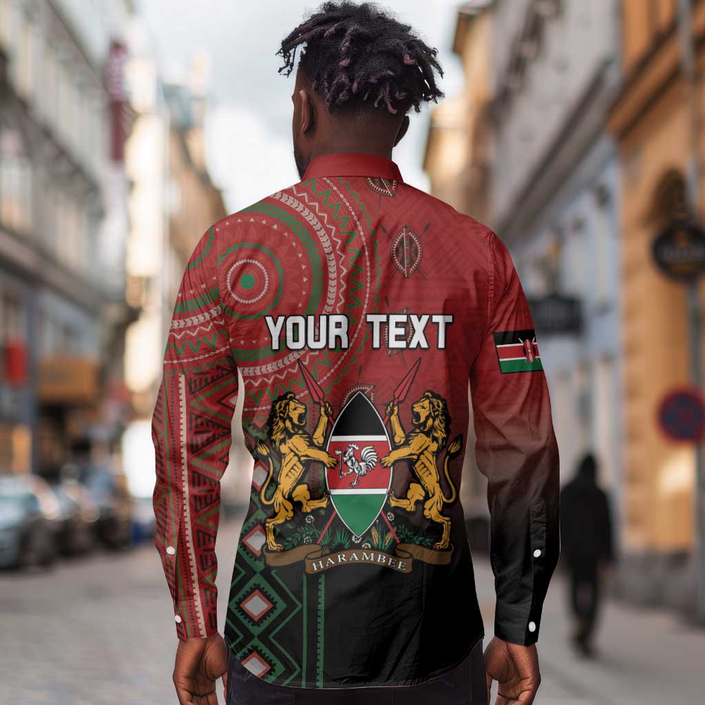 Personalised Kenya Jamhuri Day Long Sleeve Button Shirt One Nation One Flag One People