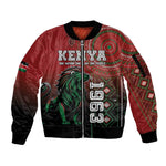 Personalised Kenya Jamhuri Day Sleeve Zip Bomber Jacket One Nation One Flag One People