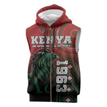 Personalised Kenya Jamhuri Day Sleeveless Zip Hoodie One Nation One Flag One People - African Pride