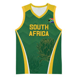 Custom South Africa Cricket Basketball Jersey Go Champions Protea Pattern - African Pride