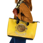 Honor Buffalo Soldiers Leather Tote Bag African American Cavalry Yellow Version - African Pride