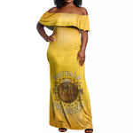 Honor Buffalo Soldiers Off Shoulder Maxi Dress African American Cavalry Yellow Version - African Pride