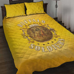Honor Buffalo Soldiers Quilt Bed Set African American Cavalry Yellow Version - African Pride
