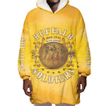 Honor Buffalo Soldiers Wearable Blanket Hoodie African American Cavalry Yellow Version - African Pride