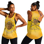 Honor Buffalo Soldiers Women Racerback Tank African American Cavalry Yellow Version - African Pride