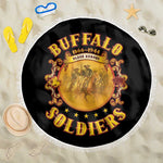Honor Buffalo Soldiers Beach Blanket African American Cavalry Black Version - African Pride