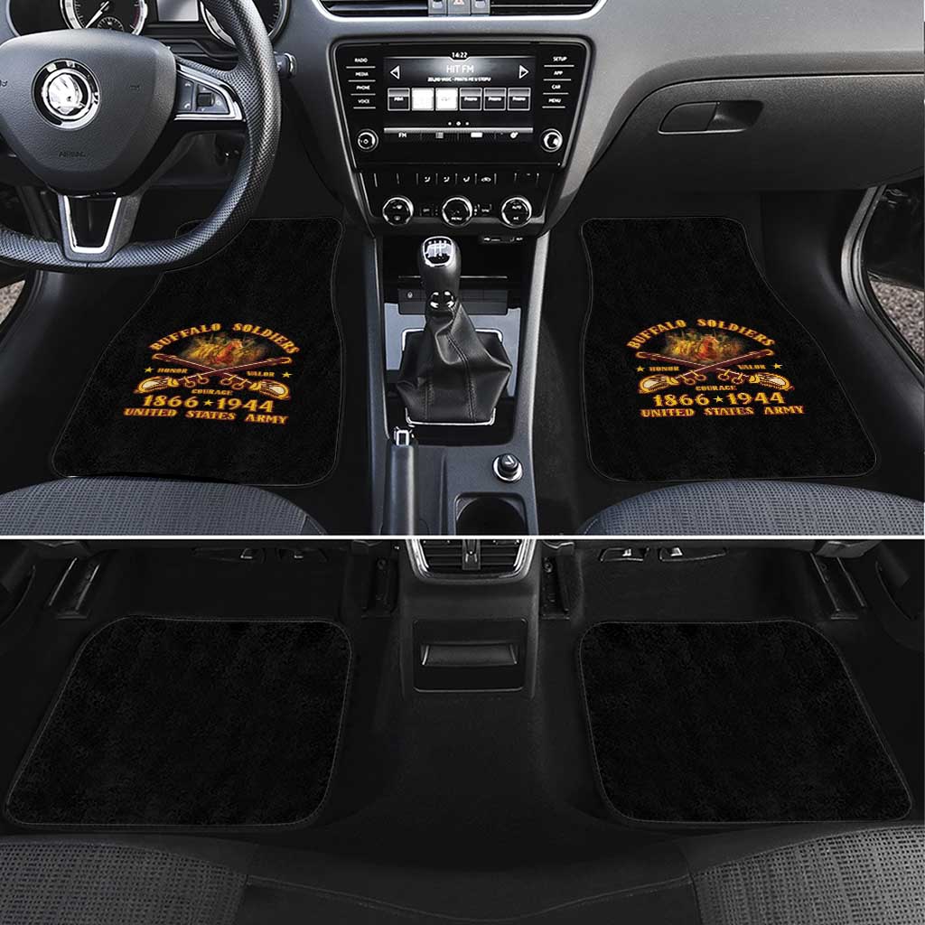 Honor Buffalo Soldiers Car Mats African American Cavalry Black Version - African Pride