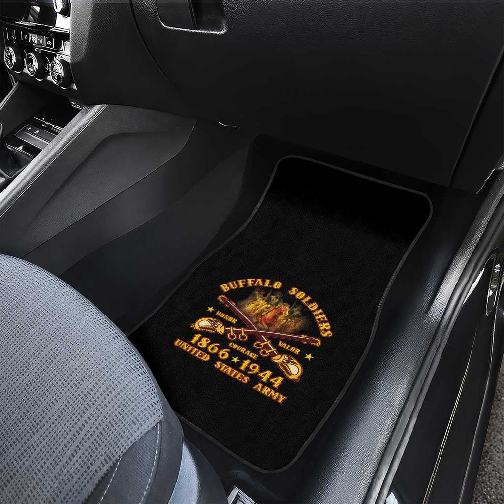 Honor Buffalo Soldiers Car Mats African American Cavalry Black Version - African Pride