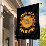 Honor Buffalo Soldiers Garden Flag African American Cavalry Black Version - African Pride