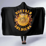 Honor Buffalo Soldiers Hooded Blanket African American Cavalry Black Version - African Pride