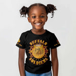 Honor Buffalo Soldiers Kid T shirt African American Cavalry Black Version - African Pride