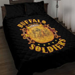 Honor Buffalo Soldiers Quilt Bed Set African American Cavalry Black Version - African Pride
