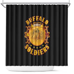 Honor Buffalo Soldiers Shower Curtain African American Cavalry Black Version - African Pride