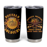 Honor Buffalo Soldiers Tumbler Cup African American Cavalry Black Version - African Pride