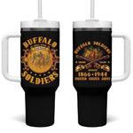 Honor Buffalo Soldiers Tumbler With Handle African American Cavalry Black Version - African Pride