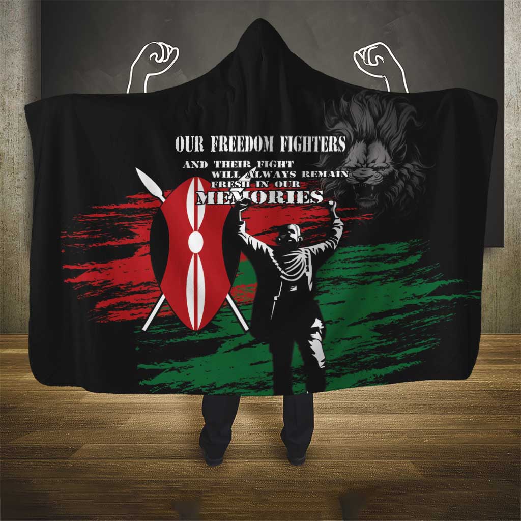 Happy Kenya Mashujaa Day Hooded Blanket Honour Our Heroes, Heroines