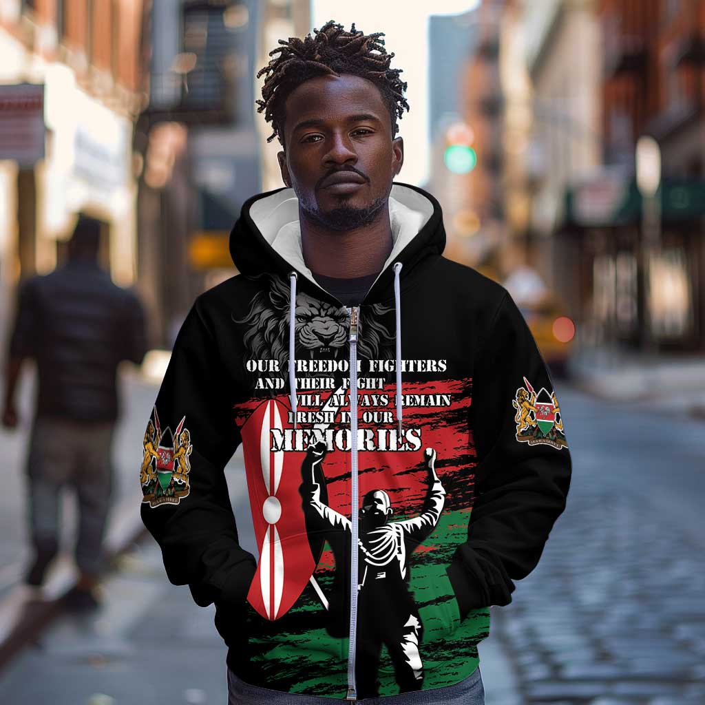 Happy Kenya Mashujaa Day Zip Hoodie Honour Our Heroes, Heroines