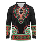 Libya Barbary Lion Long Sleeve Polo Shirt Dashiki Simple Style