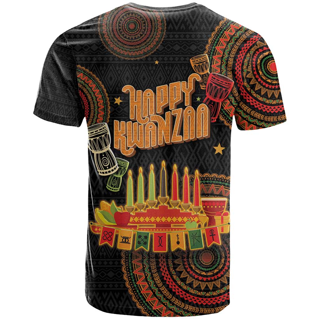 Kwanzaa Kinara Candles T shirt African Tribal Pattern