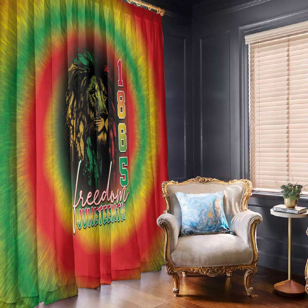 Juneteenth Freedom Day Window Curtain Reggae Tie Dye Style