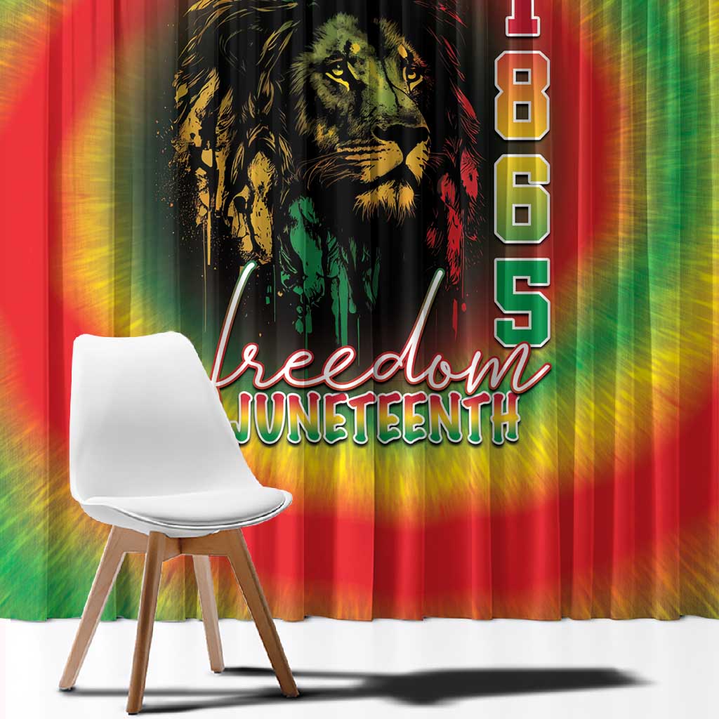 Juneteenth Freedom Day Window Curtain Reggae Tie Dye Style