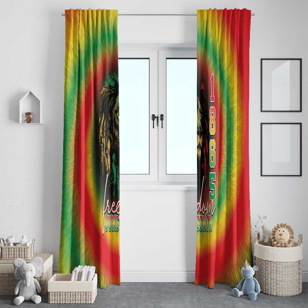 Juneteenth Freedom Day Window Curtain Reggae Tie Dye Style