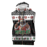 South Africa Christmas Sleeveless Zip Hoodie Hip Hop Santa Claus - African Pride