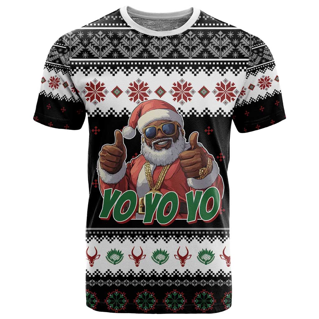 South Africa Christmas T shirt Hip Hop Santa Claus