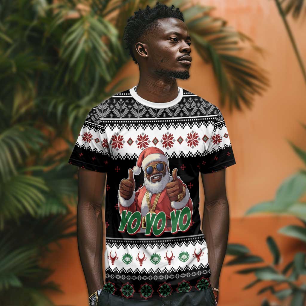 South Africa Christmas T shirt Hip Hop Santa Claus