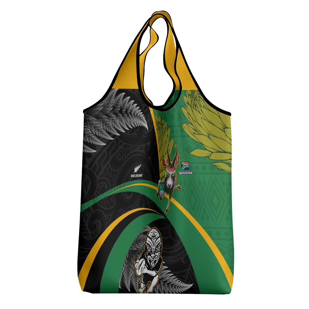 New Zealand And South Africa Rugby Grocery Bag 2023 Springboks Combine All Black Silver Fern