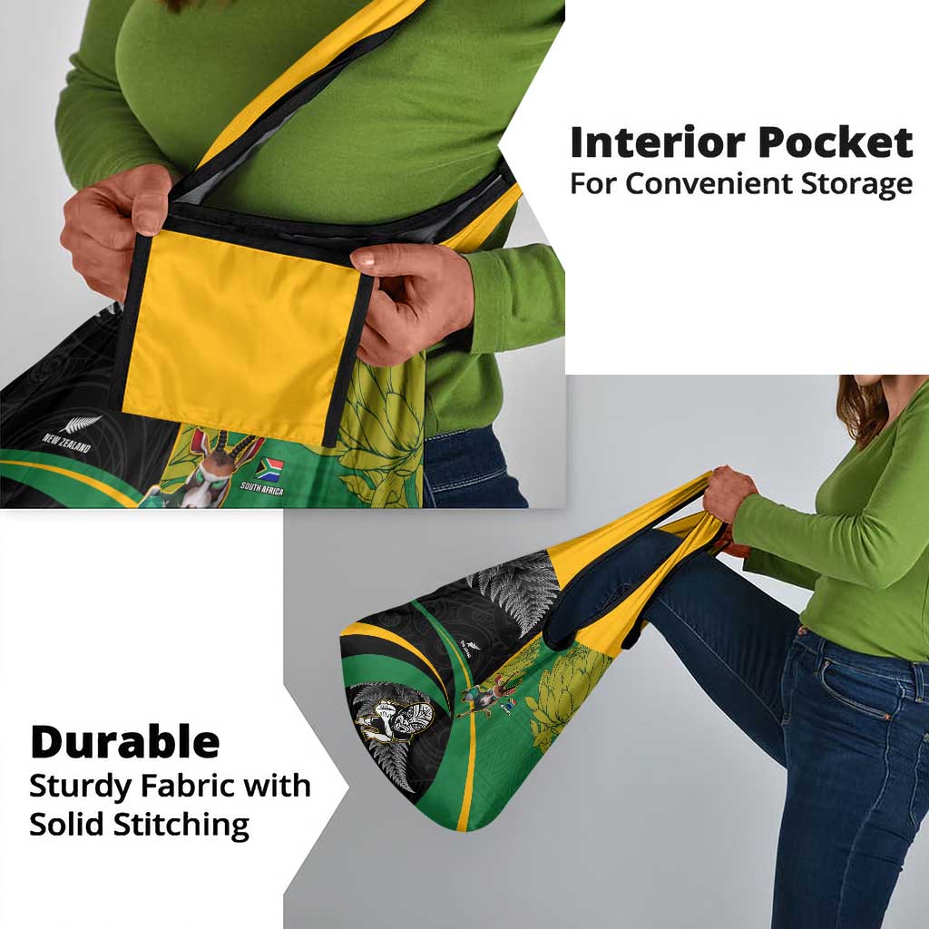 New Zealand And South Africa Rugby Grocery Bag 2023 Springboks Combine All Black Silver Fern
