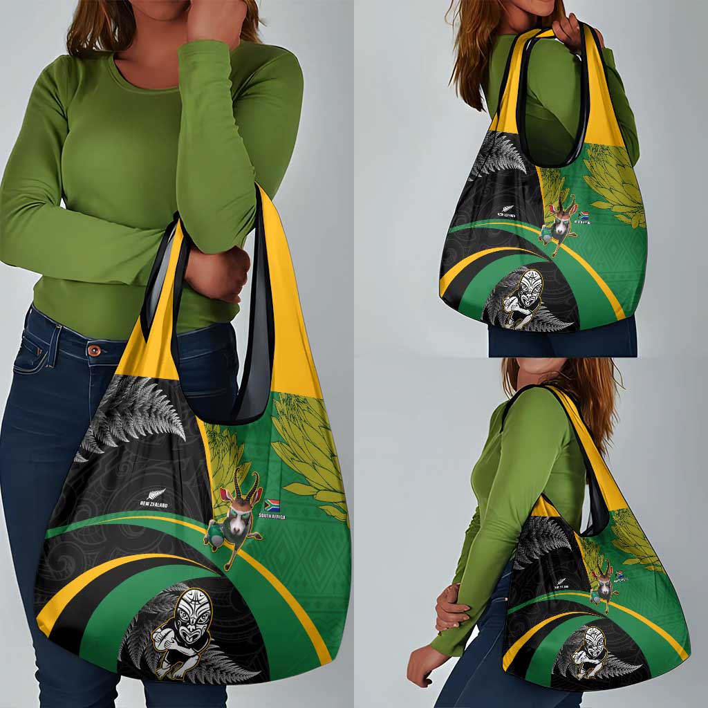 New Zealand And South Africa Rugby Grocery Bag 2023 Springboks Combine All Black Silver Fern