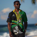 Custom New Zealand And South Africa Rugby Hawaiian Shirt 2023 Springboks Combine All Black Silver Fern